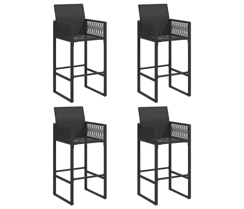 Set bar jardín sin cojines 5 pzas ratán sintético acacia negro