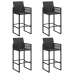 Set bar jardín sin cojines 5 pzas ratán sintético acacia negro