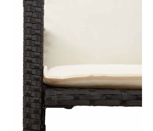 Set bar jardín con cojines 5 pzas ratán sintético acacia negro