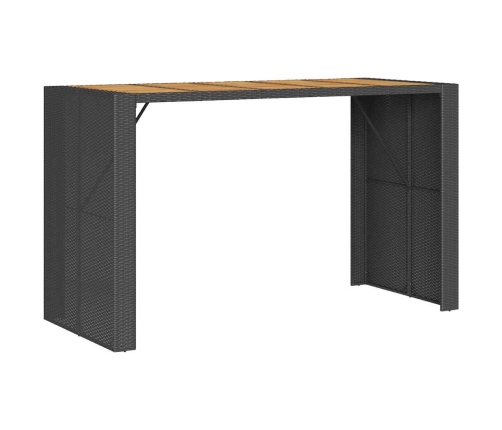Set bar jardín con cojines 5 pzas ratán sintético acacia negro