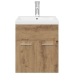 Mueble para lavabo con lavabo integrado y grifo roble artesanal