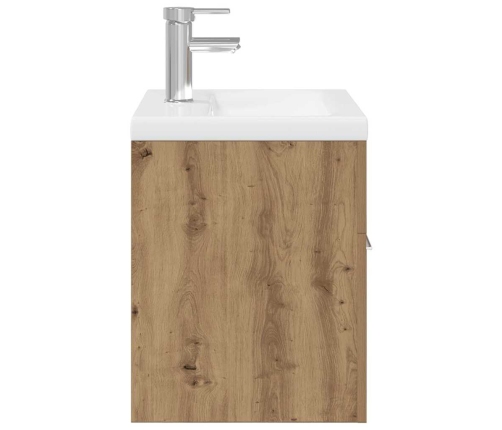 Mueble para lavabo con lavabo integrado y grifo roble artesanal