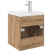 Mueble para lavabo con lavabo integrado y grifo roble artesanal