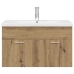 Mueble para lavabo con lavabo integrado y grifo roble artesanal