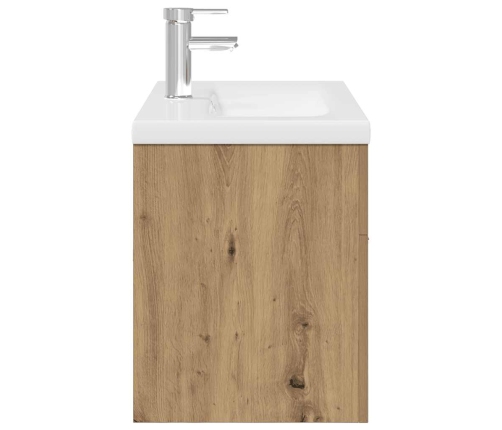 Mueble para lavabo con lavabo integrado y grifo roble artesanal