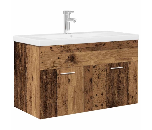 Mueble para lavabo con lavabo incorporado madera vieja