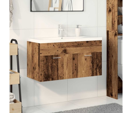 Mueble para lavabo con lavabo incorporado madera vieja