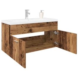 Mueble para lavabo con lavabo incorporado madera vieja