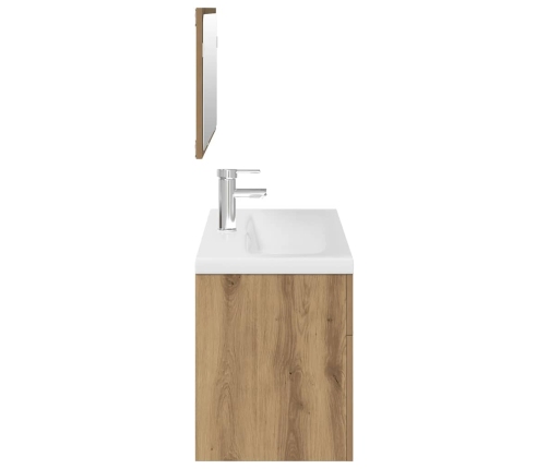 Juego de muebles baño 3 piezas madera ingeniería roble artisan