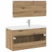 Juego de muebles baño 3 piezas madera ingeniería roble artisan