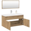 Juego de muebles baño 3 piezas madera ingeniería roble artisan