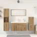 Juego de muebles baño 5 piezas madera ingeniería roble artisan