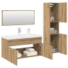 Juego de muebles baño 4 piezas madera ingeniería roble artisan