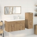 Juego de muebles baño 4 piezas madera ingeniería roble artisan