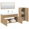 Juego de muebles baño 4 piezas madera ingeniería roble artisan