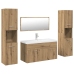 Juego de muebles baño 5 piezas madera ingeniería roble artisan