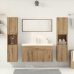 Juego de muebles baño 5 piezas madera ingeniería roble artisan