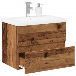 Mueble con lavabo integrado madera envejecida 61x39,5x49 cm