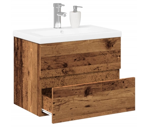 Mueble con lavabo integrado madera envejecida 61x39,5x49 cm