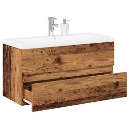 Mueble con lavabo integrado madera envejecida