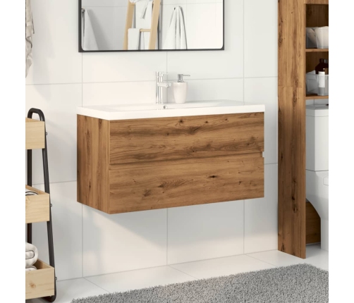 Mueble con lavabo integrado roble artesanal 91x39,5x49 cm