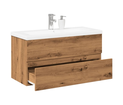 Mueble con lavabo integrado roble artesanal 91x39,5x49 cm