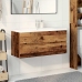 Mueble con lavabo integrado madera envejecida