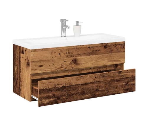 Mueble con lavabo integrado madera envejecida