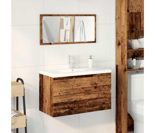 Conjunto de muebles de baño de madera antigua madera ingeniería