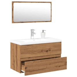 Juego de muebles de baño madera contrachapada artesanal roble