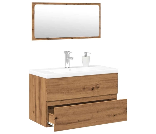 Juego de muebles de baño madera contrachapada artesanal roble