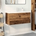 Mueble lavabo con lavabo integrado y grifo madera vieja