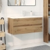 Mueble para lavabo con lavabo integrado y grifo roble artesanal