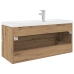 Mueble para lavabo con lavabo integrado y grifo roble artesanal