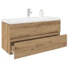 Mueble para lavabo con lavabo integrado y grifo roble artesanal