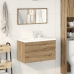 Juego de muebles baño 3 piezas madera ingeniería roble artisan