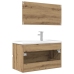 Juego de muebles baño 3 piezas madera ingeniería roble artisan