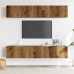 Muebles de TV de pared 4 uds madera vieja madera de ingeniería