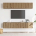 Muebles de TV de pared 4 uds madera ingeniería roble artesanal