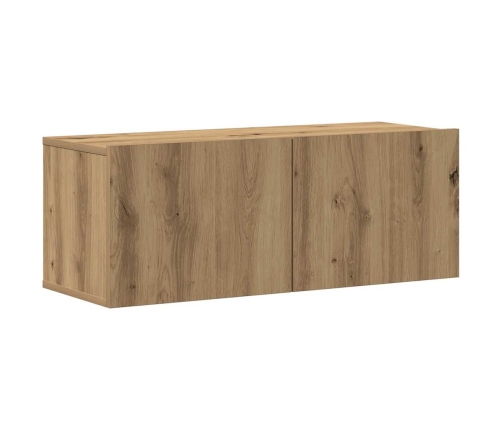 Mueble para TV de pared madera contrachapada artesanal 8 piezas