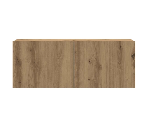 Mueble para TV de pared madera contrachapada artesanal 8 piezas