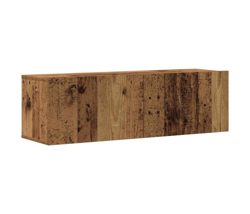 Mueble para TV de pared madera contrachapada artesanal 8 piezas