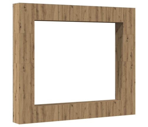 Mueble para TV de pared madera contrachapada artesanal 8 piezas