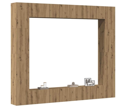 Mueble para TV de pared madera contrachapada artesanal 8 piezas