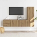 Muebles de TV de pared 3 uds madera ingeniería roble artesanal