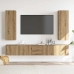 Muebles de TV de pared 5 uds madera ingeniería roble artesanal