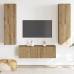 Muebles de TV de pared 3 uds madera ingeniería roble artesanal