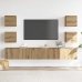 Muebles de TV de pared 6 uds madera ingeniería roble artesanal