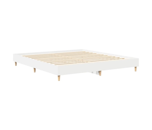 Cama sin colchón blanca 180x200 cm madera de ingeniería