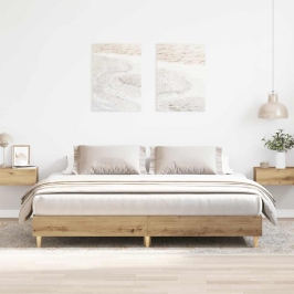 Estructura de cama sin colchón roble artesanal 180x200 cm